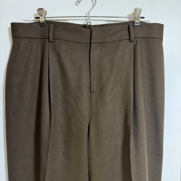 Ralph Lauren 100% Lambswool Trousers Brown Pants Women Career slacks size 16 - Picture 4 of 7